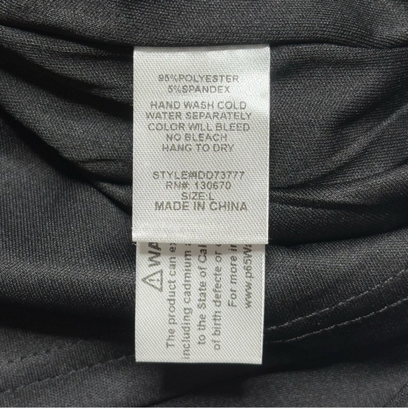 Ina Black Cocktail Party Evening Dress Sheer Bell Sleeve Details Size L - Picture 14 of 15